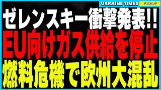 ゼレンスキーがEUへのガス供給停止を正式発表！ロシアからEUへの供給が12月31日で完全終了し、欧州全土が燃料不足の危機に！ハンガリー・スロバキアは唯一の供給ルートが消える危機的状況に