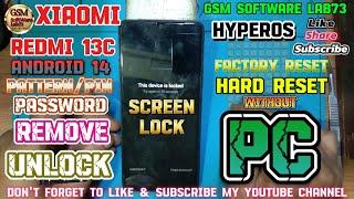 Redmi 13c Hard Reset|Xaiomi Redmi Pattern Unlock|Redmi Hyperos Android 14 Factory Reset 2024