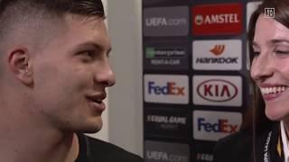 Luka Jovic im DAZN Interview nach Inter Mailand vs Eintracht Frankfurt.