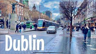 Dublin City Centre walking tour| Dublin Ireland 4k walk| Rainy day walk Dublin