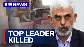 Israel confirms Hamas' top leader, Yahya Sinwar, killed in Gaza | 9 News Australia