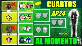  CUARTOS de FINAL al MOMENTO Liga MX APERTURA 2024  EQUIPOS CLASIFICADOS a LIGUILLA PAY IN HOY