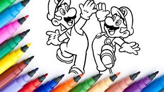 Friends, MARIO and LUIGI are colored||Online Coloring||