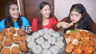 60 Seconds Momos Eating Challenge | Spicy Momos, Kurkure Momos, Tandoori Momos, Veg Momos Challenge