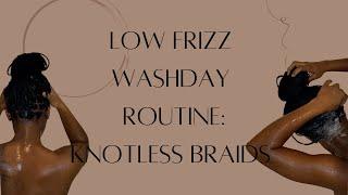 Let's Do Hair | LOW FRIZZ Knotless Braids Washday Routine | Entirely Ebony