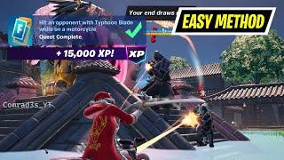 How to EASILY Hit an opponent with Typhoon Blade while on a motorcycle Fortnite