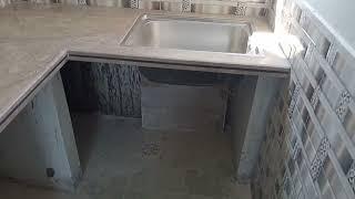 Tervera Kitchen Marble Slab Countertop|Tervera Marble Kitchen Cabinet Design