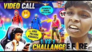 13 Years Kid Challenge me1 VS 1 Video Call ?|Warning me |Free Fire in Telugu |Dhanush FF Gamer|