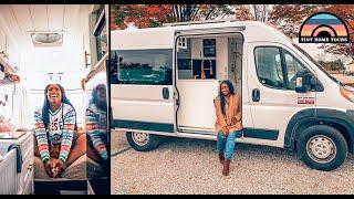 Her Stunning Dodge Promaster Camper Van W/ Shower & Toilet - Tiny House Life