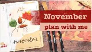 November 2024 | Bullet Journal Set Up | Plan With Me - Leaf/Autumn Theme