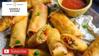 Spring Rolls with egg & cheese [ easy roll recipe ]