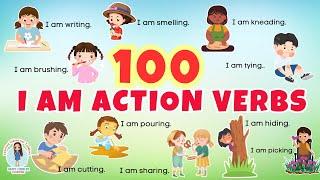 100 Action Verbs in English With Sentences |First Words for Babies |English Vocabulary for Beginners