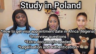 Visa appointment date at the Embassy of Poland | Required documents | Polish study visa