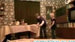 Tablecloth Magic Trick Fail