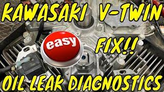 PART 1 (PATTERN FAILURE) SEVERE OIL LEAK DIAGNOSTICS ON A KAWASAKI V- TWIN ENGINE