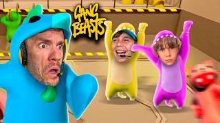 A Batalha MAIS ÉPICA no GANG BEASTS! BRANCOALA vs MARCOS vs LAURA! 