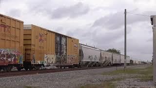 FEC Local Freight Train 945-24 Comes And Goes At West Palm Beach 1-24-24