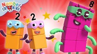 Aprenda a contar | ⌚ Matemática para crianças | Numberblocks em Português Brasil | DOIS TERRÍVEIS