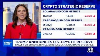 Crypto-pegged stocks surge pre-market after Trump announces digital asset reserve