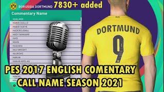 PES 2017 ENGLISH COMMENTARY CALL NAME SEASON 2021