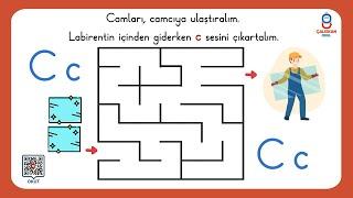 C Sesi Labirent Etkinlikleri -C Harfini Öğreniyorum - Yeni Müfredat Okuma Yazma Öğretimi