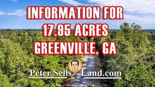 (PENDING)17.95 Acres LAND - Greenville, GA(Meriwether County)  - PeterSellsLand.com