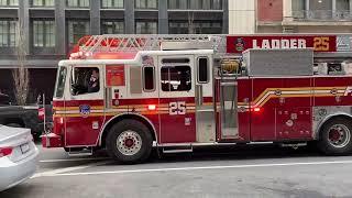 COMPILATION OF MULTIPLE FDNY UNITS RESPONDING TOGETHER TO SEPARATE CALLS IN NEW YORK CITY.  27