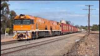 Massive Freight Trains In The Australian Outback NSW. Double Stacked, Steel, Passenger & More.