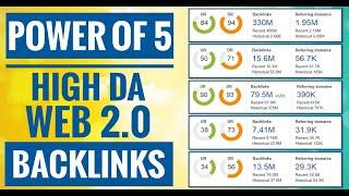 Power of 5 High DA Web 2.0 Backlinks | SEO Tutorial | Hashtag SEO