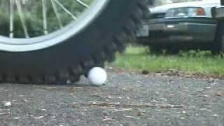 Michelin X-11 Trials Tire Golf Ball Test