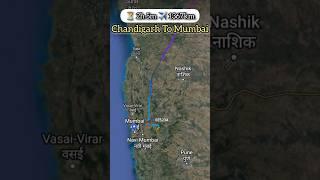 Chandigarh To Mumbai Flight Route #indigo #travel #aviation #airplane #mumbaiairport #airtraffic #yt