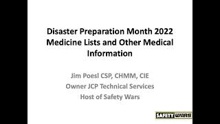 Disaster Preparation Month 2022 Medical Information