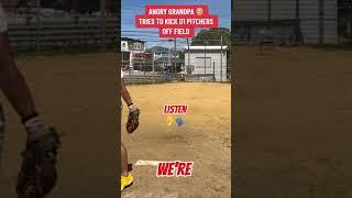 D1 PITCHER SILENCES ANGRY GRANDPA  TRYING TO KICK HIM OFF FIELD WITH 95MPH STRIKE