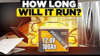 How Long Can a 12V LiFePO4 Battery Run a Fridge, TV, Laptop, and Wifi Router (PowerQueen test)