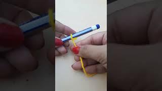 Hand Embroidery Amazing Trick - Easy Woolen Flower Making Ideas with Pencil - DIY Wool Flower Design