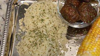 Honey  B-L-A-Z-E  Barbecue Swedish Meatballs Sweet Corn on the cob Lemon Lime ZEST Jasmine Rice