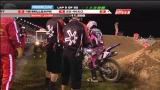 James Stewart Clearing Wall Jump + Crash Daytona Supercross 2011 HD