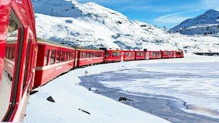 Riding the World’s Most Beautiful Snow Train! | Bernina Express | Italy - Switzerland