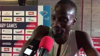 Post Race interview with Nijel Amos of Botswana at the 2017 London Diamond League