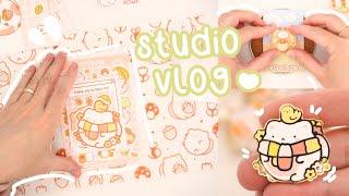 STUDIO VLOG | New pins, packing order, unboxing | ASMR & relaxing music