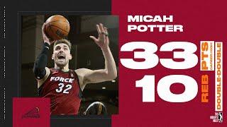 Micah Potter Posts Career-High 33 points & 10 rebounds vs. South Bay Lakers