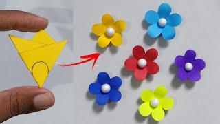 Very Easy Paper Flower Craft | Paper Flower Making Step By Step | DIY Easy Flower Craft