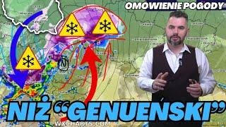 Niż "genueński" - możliwe intensywne opady śniegu na południu Polski w piątek.