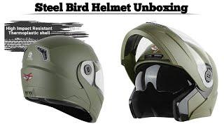 Steel Bird SBA7 7 wings ISI Certified flip up Helmet Unboxing | Techno Logic