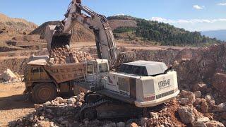 Liebherr 984 Excavator  Loading Caterpillar Dumpers On A Metal Mine - Sotiriadis/Labrianidis Mining