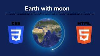 Earth & moon | Very easy | Only HTML, CSS  | Abhicoder