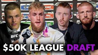 THE $50,000 FANTASY FOOTBALL DRAFT (Jake Paul, Bo Nickal, Ian Garry, Cavinder Twins, Betr Derek)