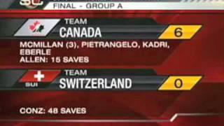 WJC-TV 2010: Canada 6 - Switzerland 0