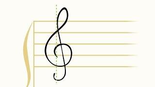 how to draw the treble clef symbol