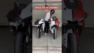 Ninja H2 vs Yamaha R1 @r1dealong #shorts# Ninja h2